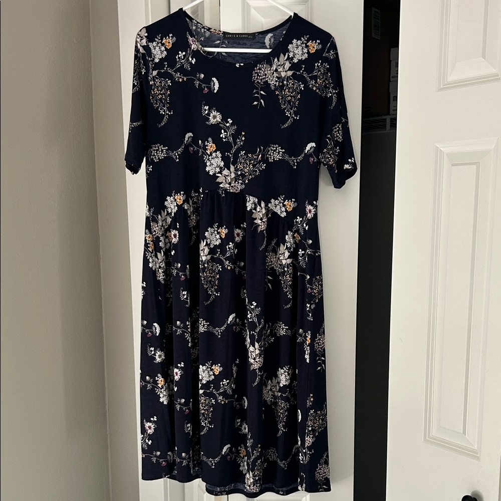 Chris & Carol Navy Floral Dress